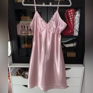 Adonna Pink and White Striped Slip Dress